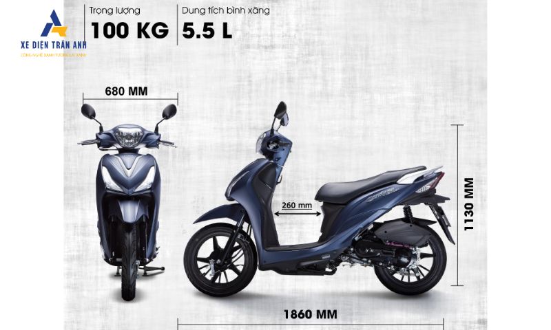 Thiết kế của xe ga 50cc Kymco Candy Hermosa bản chân chống điện